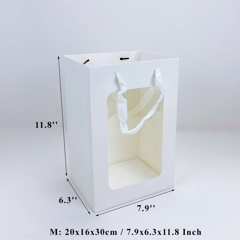 Bolsa de papel portátil para arreglos florales en forma de corazón, 10 unidades