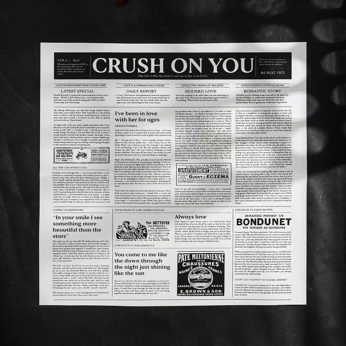 Papier d'emballage cellophane de journaux vintage