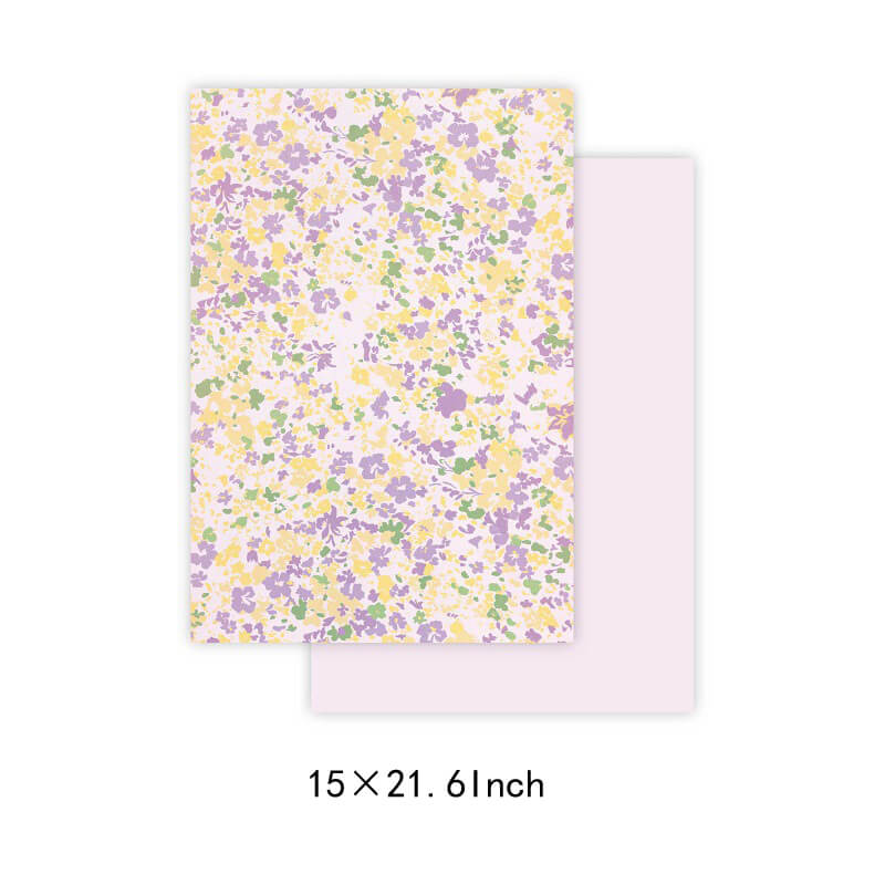 Pastoral Flower Wrapping Paper, 15 × 21.6 Inch, 10 Sheets
