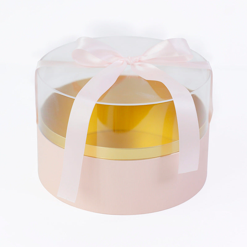 Acrylic Round Flower Box with Ribbon