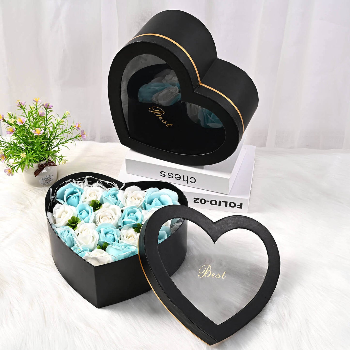 Juego de 2 jardineras con forma de corazón para ventanas (lotes al por mayor)