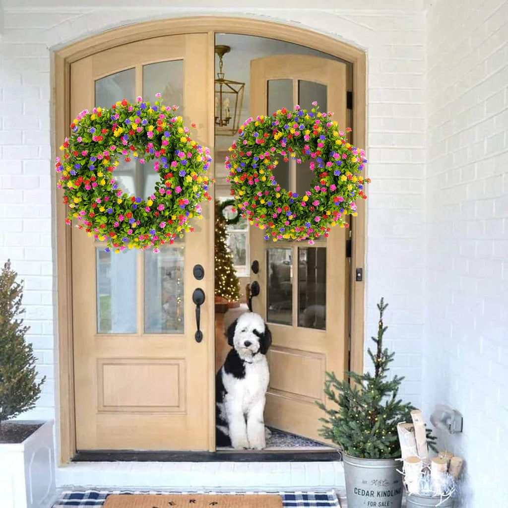 Colorful Floral Eucalyptus Wreath - 20"