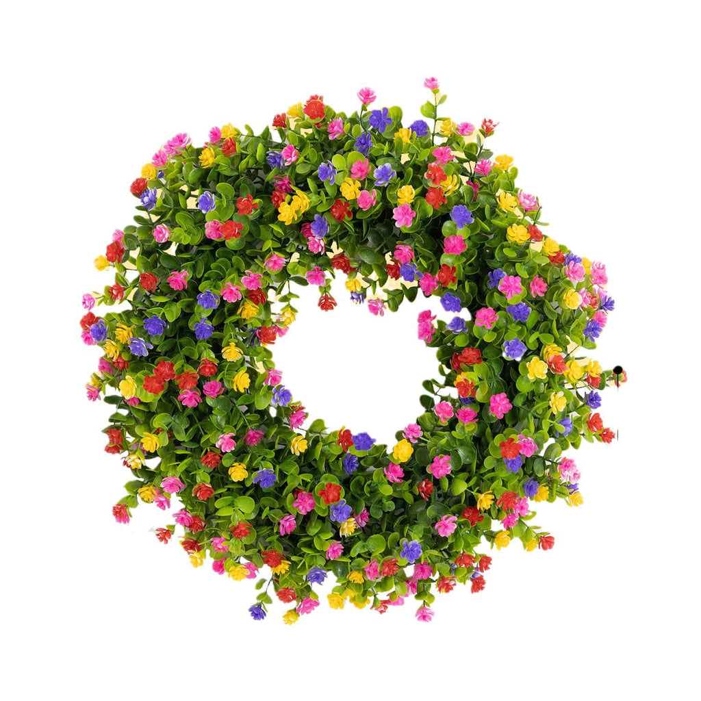 Colorful Floral Eucalyptus Wreath - 20"