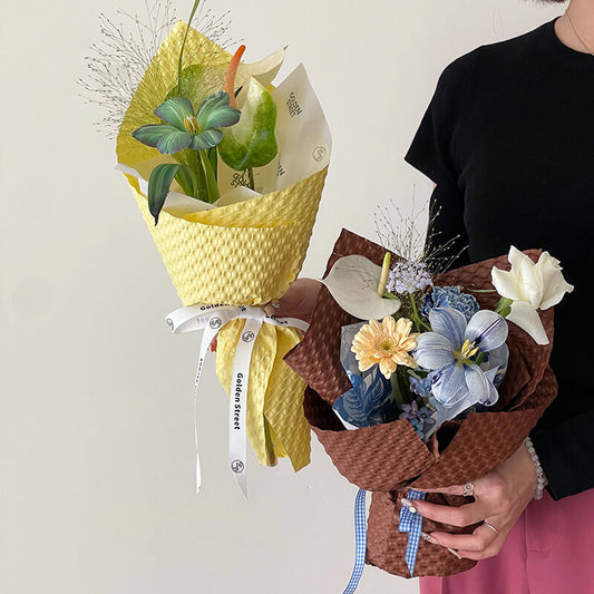 Papel de regalo coreano impermeable y esmerilado con diseño de flores 