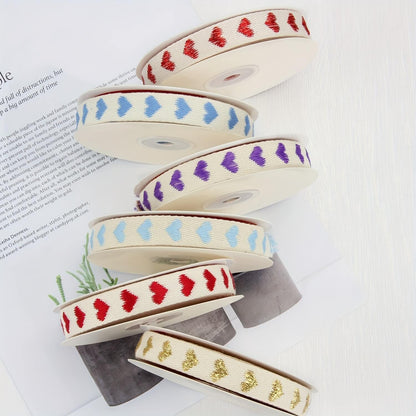 Embroidered Heart Ribbon