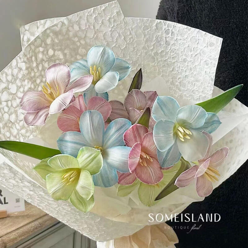Stone Texture Bouquet Paper, 19.7 × 22.8 Inch, 5 Sheets