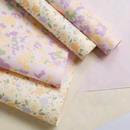 Pastoral Flower Wrapping Paper, 15 × 21.6 Inch, 10 Sheets