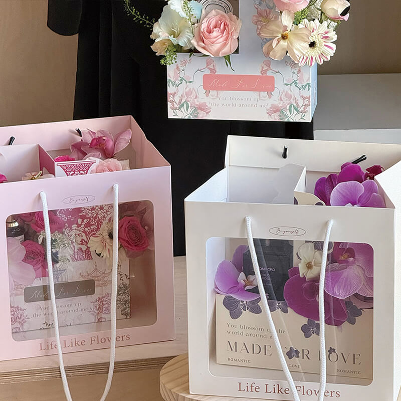 Paper Flower Gift Box, 10 Pcs