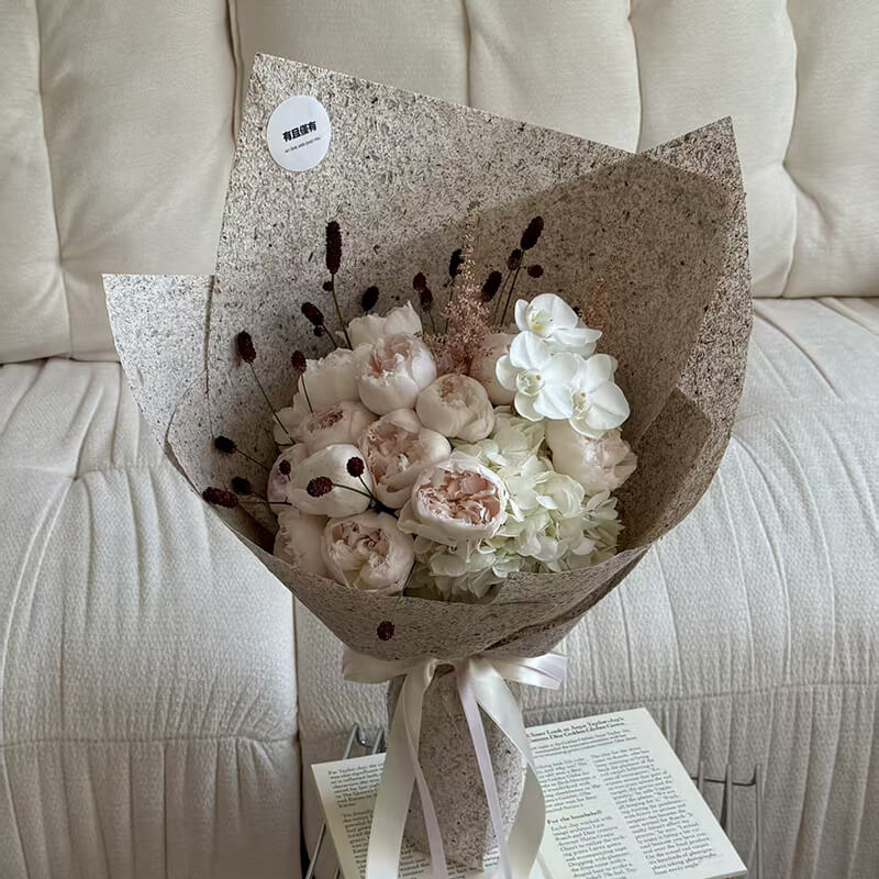 Boîte à fleurs ronde en velours 