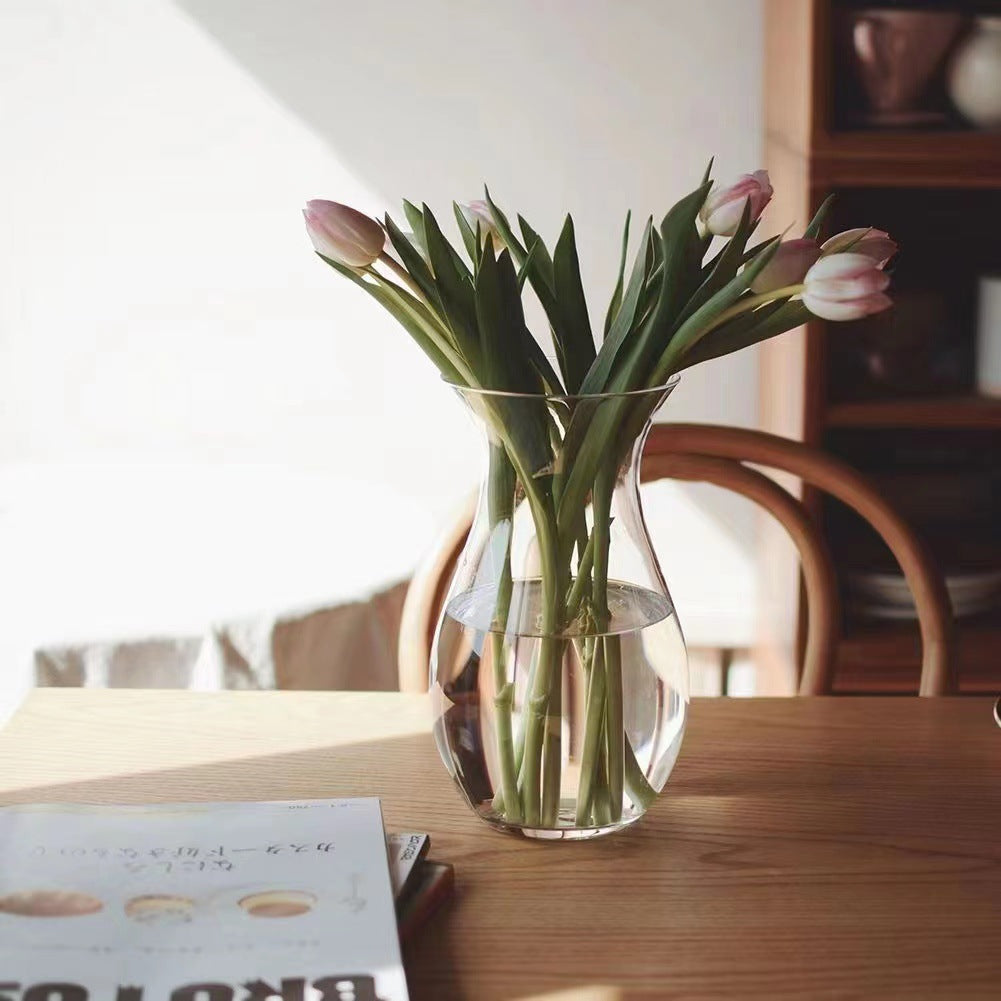 9 Inch Aurora Hourglass Glass Vase