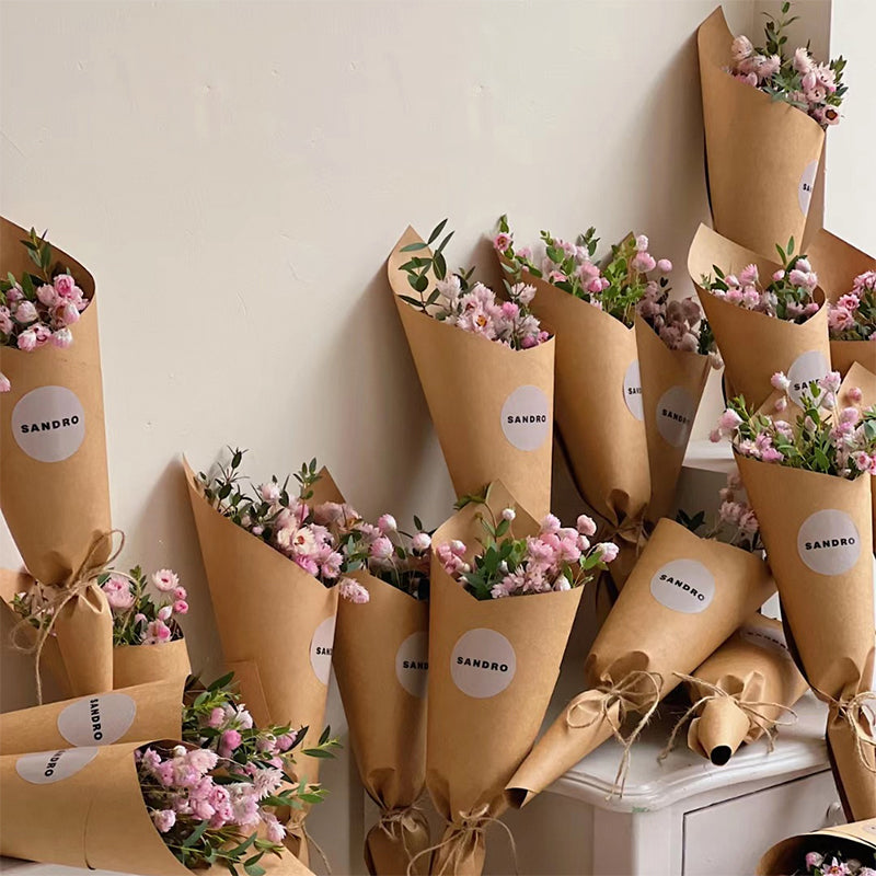 Papel de regalo coreano impermeable y esmerilado con diseño de flores 