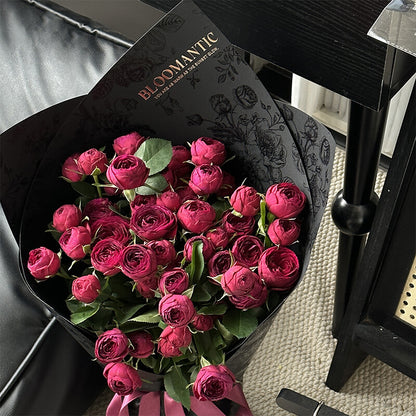 Boîte à fleurs ronde en velours 