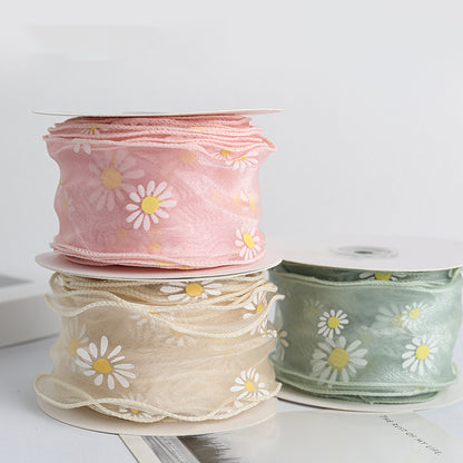 Daisy Ribbon, 6 cm × 10 Yards