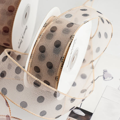 Wide Polka Dot Ribbon, 4 cm × 9 Yards