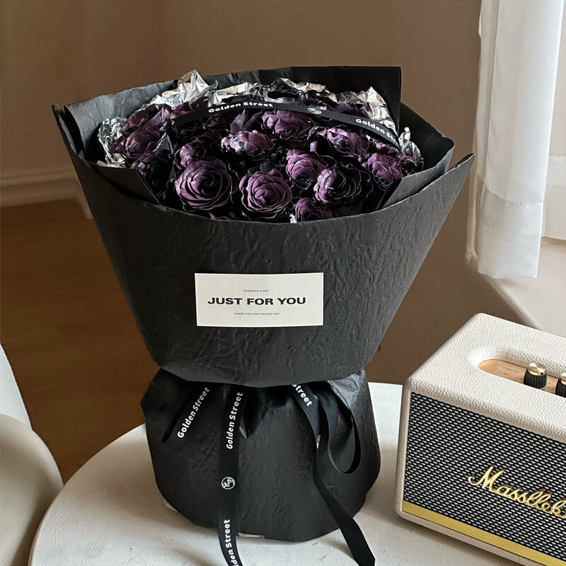 Caja de flores redonda de terciopelo 