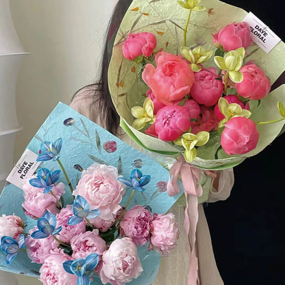 Floral Texture Wrapping Paper, 15.7 × 20.8 Inch, 5 Sheets