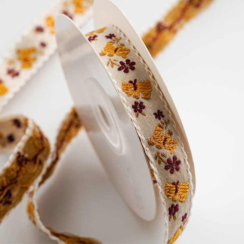 Embroidered Pastoral Bow Ribbon