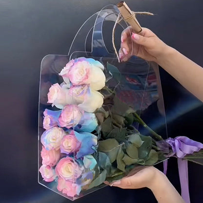 PET Transparent Flower Carrying Purse