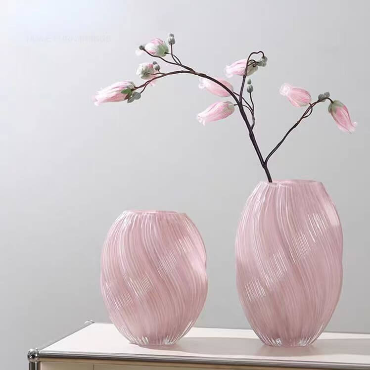 Pink Oval Glass Vase