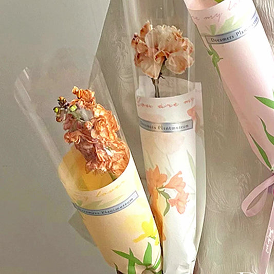 Papel de regalo coreano impermeable y esmerilado con diseño de flores 