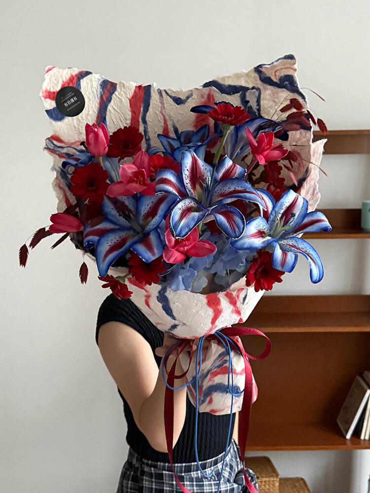 Boîte à fleurs ronde en velours 