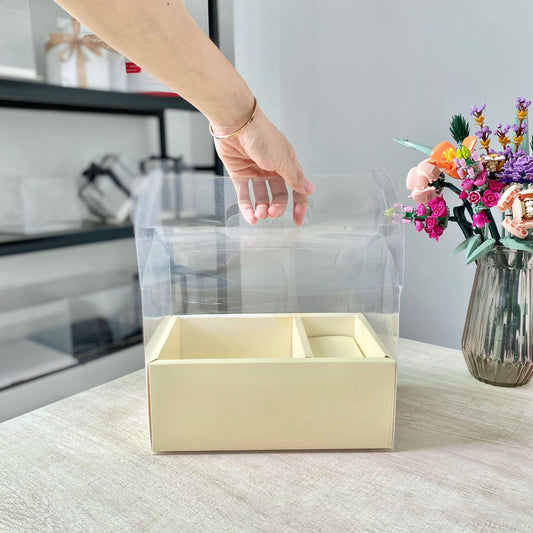 Boîte à fleurs ronde en velours 