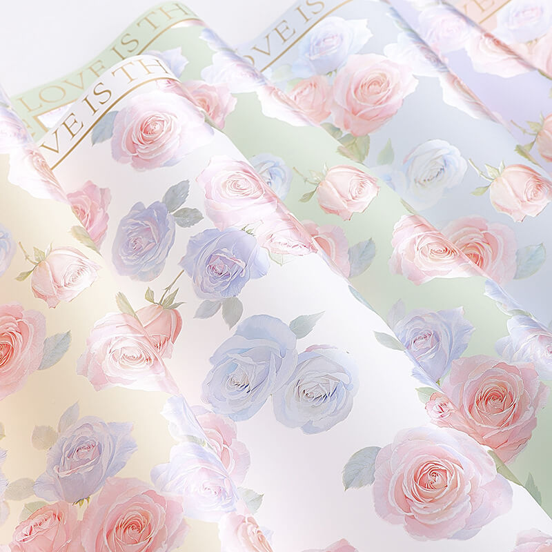 Art Flower Wrapping Paper, 22.5 × 22.5 Inch, 20 Sheets