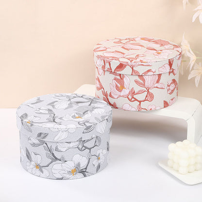 PU Round Hug Bucket Flower Gift Box, 8.7x5.11 Inch