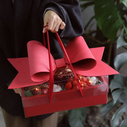 Bolsa de papel portátil para arreglos florales en forma de corazón, 10 unidades
