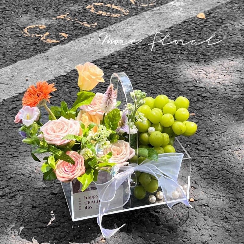 Sacs en papier à fleurs simples, 10 pièces