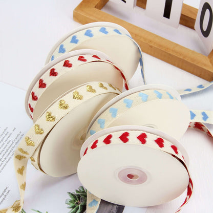 Embroidered Heart Ribbon