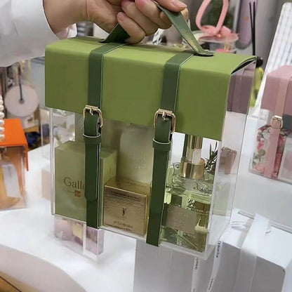 Caja de flores redonda de terciopelo 