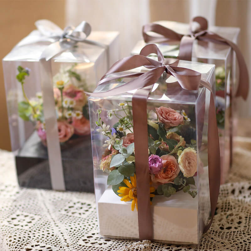 Transparent PVC Flower Gift Box