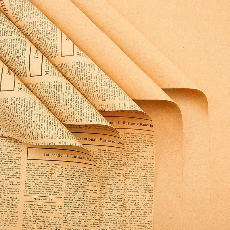 Newspaper Flower Wrapping Paper, 19.7''x27.6 Inch, 30 Sheets