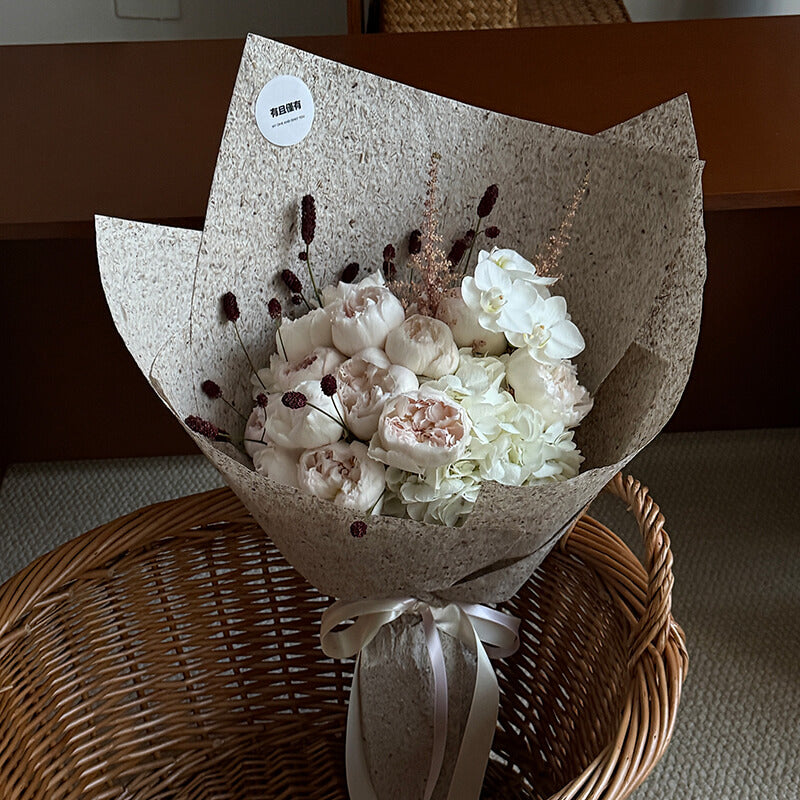 Boîte à fleurs ronde en velours 