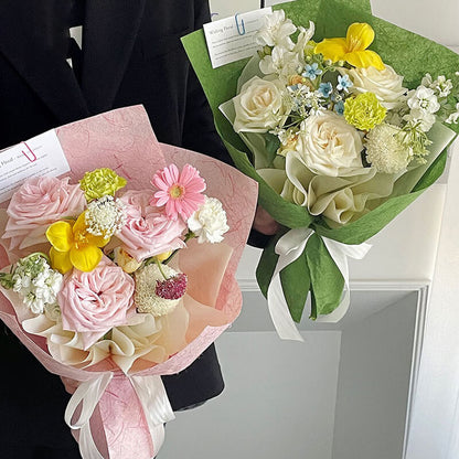 Boîte à fleurs ronde en velours 