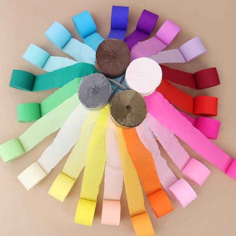 Colored Crepe Paper Roll，3.2 ft Long x 1.8 Inch Wide
