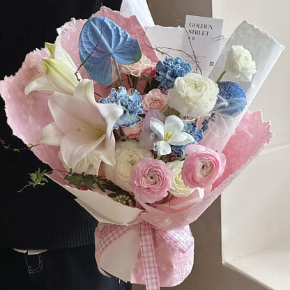 Caja de flores redonda de terciopelo 