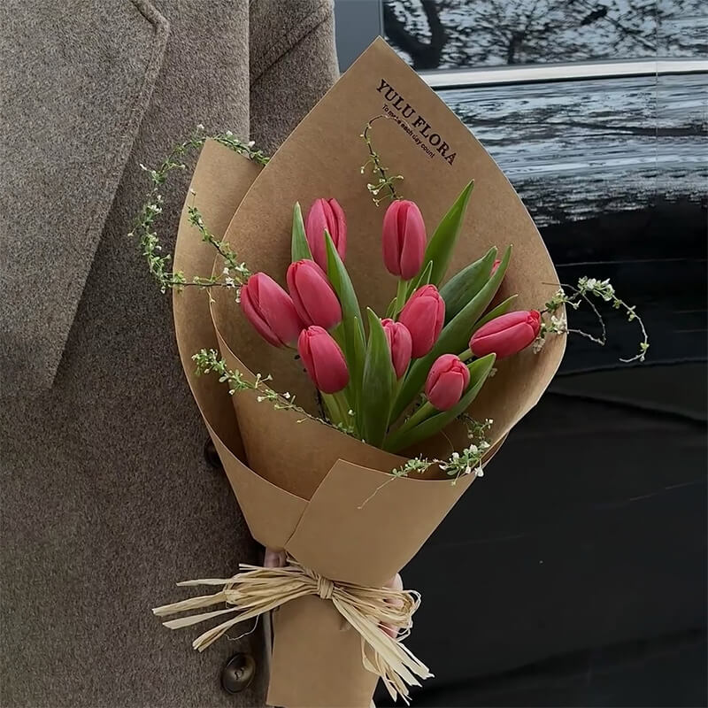 Stiff Flower Wrapping Paper, 16.9''x22.8'', 10 Sheets