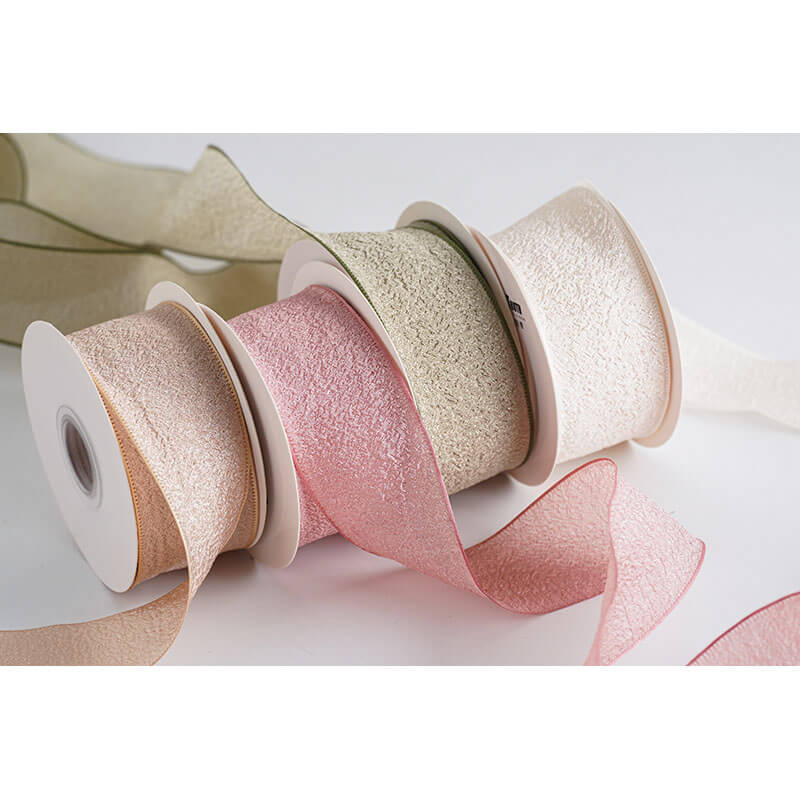 Wrinkled Yarn Texture Ribbon, 4 cm × 15 Yards