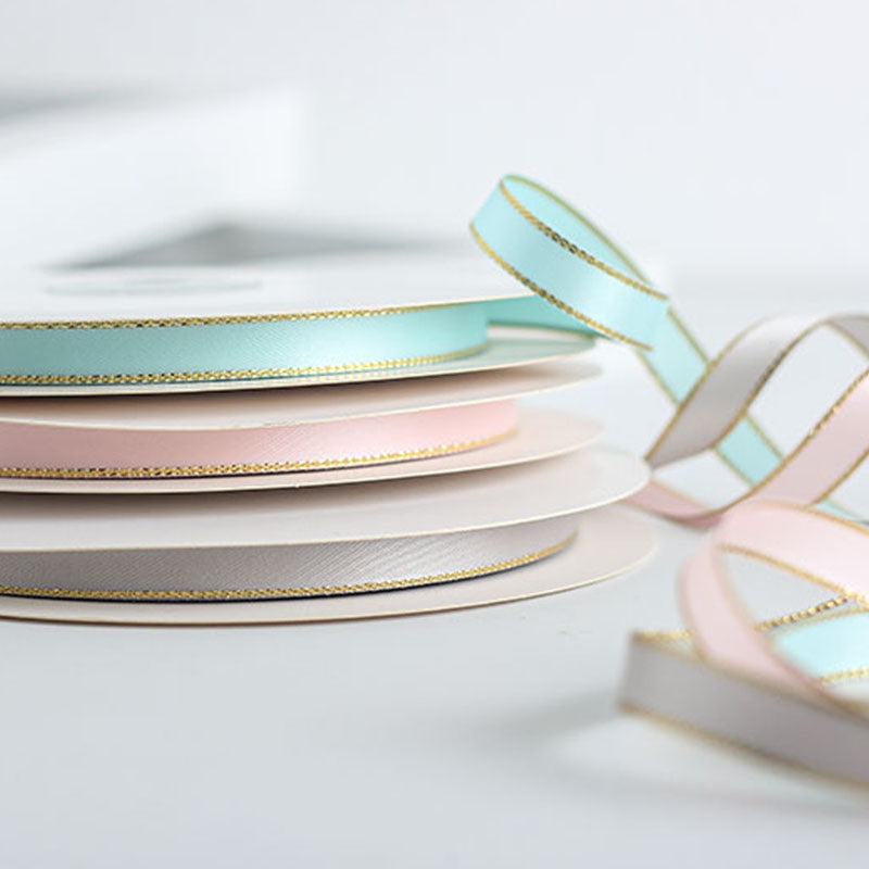 Gold Edge Packaging Ribbon, 1 cm × 45 Yards