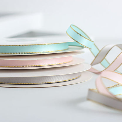 Gold Edge Packaging Ribbon, 1 cm × 45 Yards