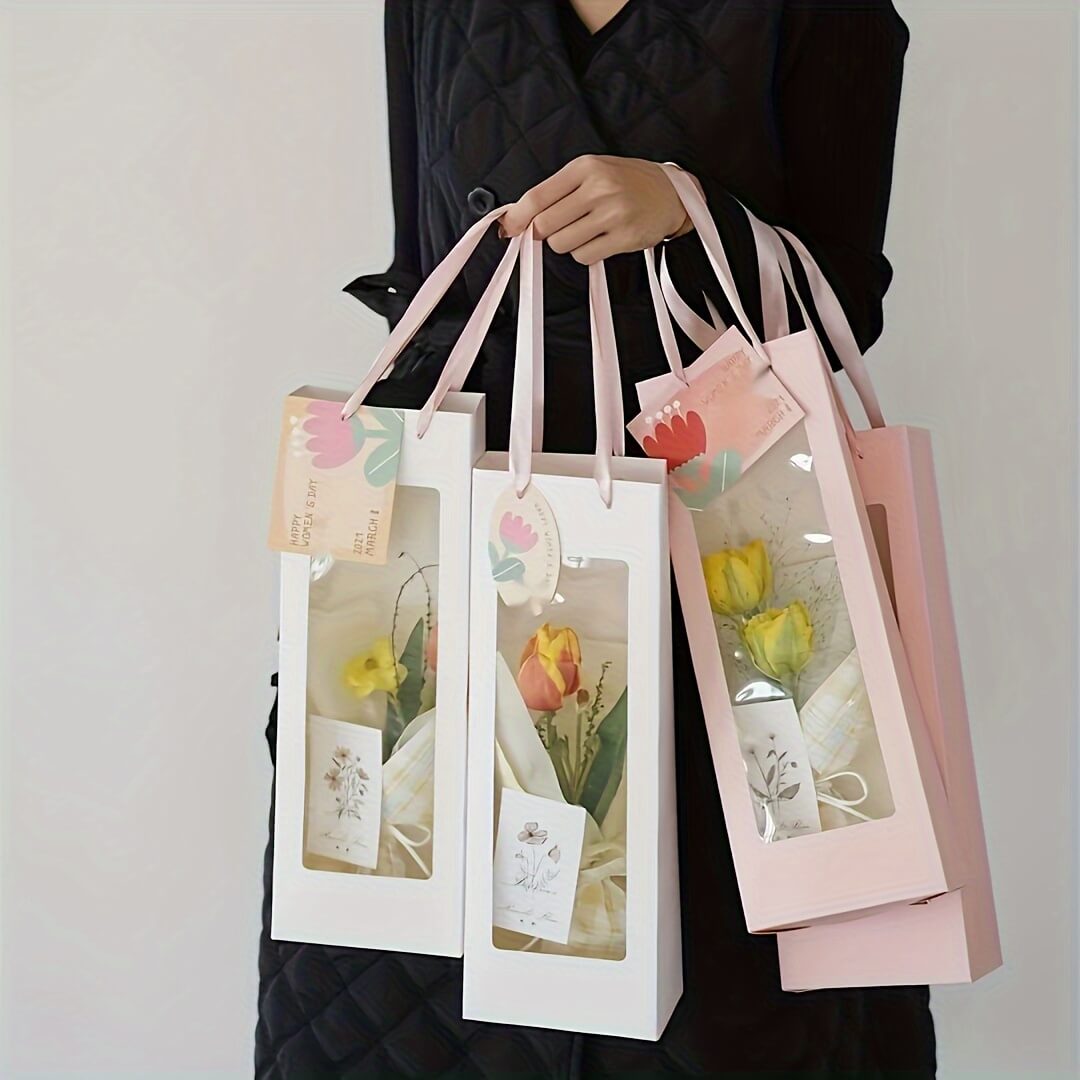 Elegant Floral Tote Bags for Bouquets