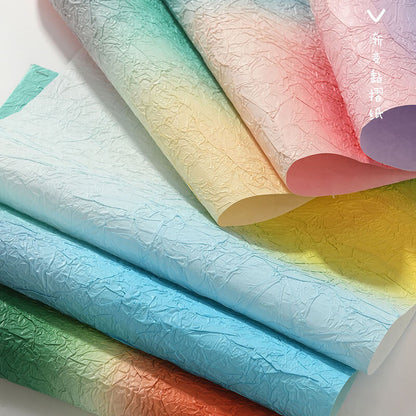Gradient Wrinkled Texture Paper, 16.1 × 22.8 Inch, 5 Sheets
