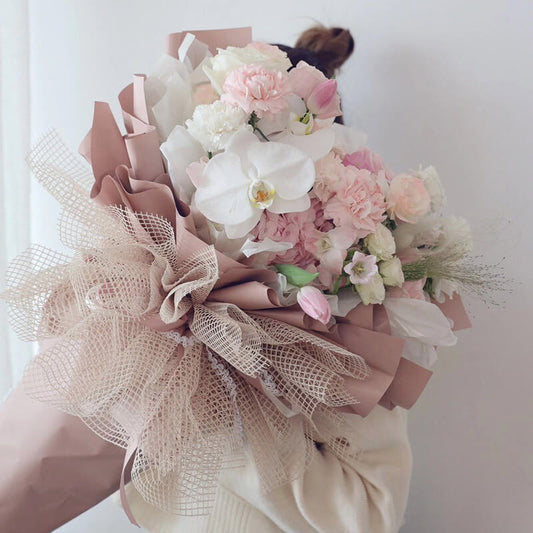 Boîte à fleurs ronde en velours 