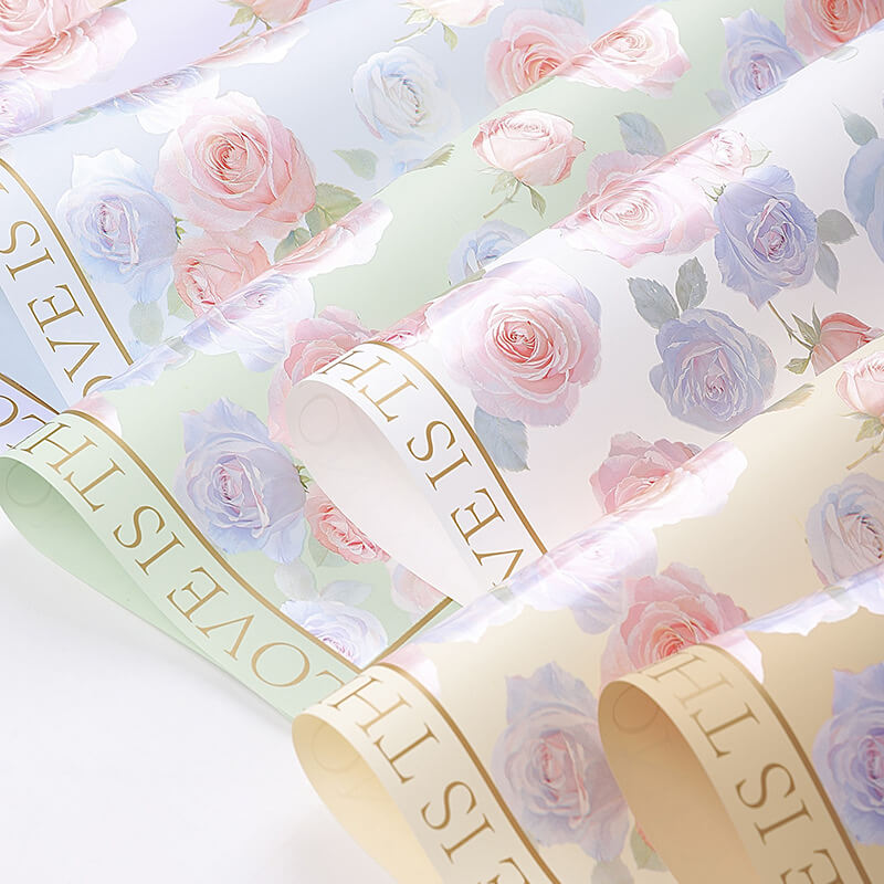 Art Flower Wrapping Paper, 22.5 × 22.5 Inch, 20 Sheets