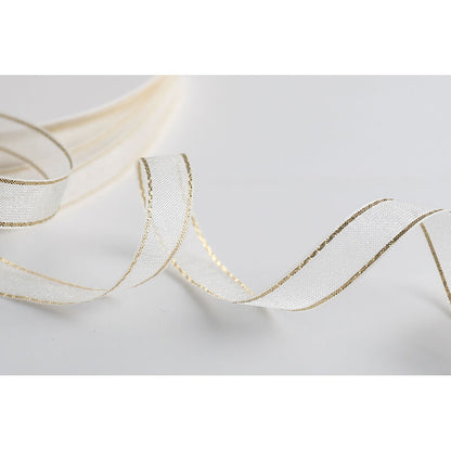 Gold-rimmed Bow Ribbon, 1 cm × 45 Yards