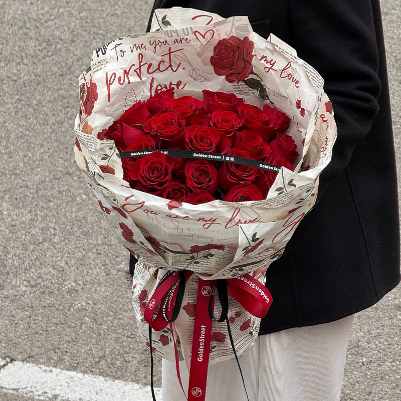 Papier d'emballage givré et imperméable pour fleurs coréennes 