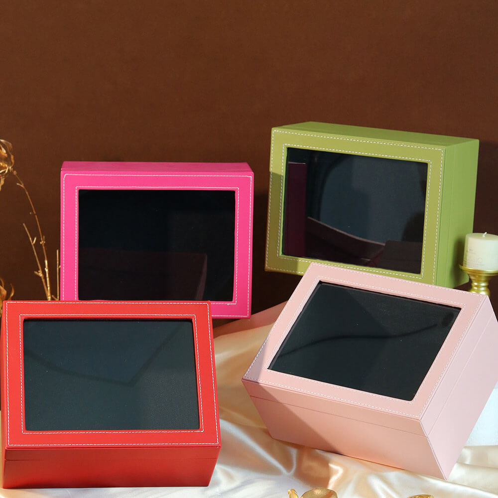 Caja de flores redonda de terciopelo 