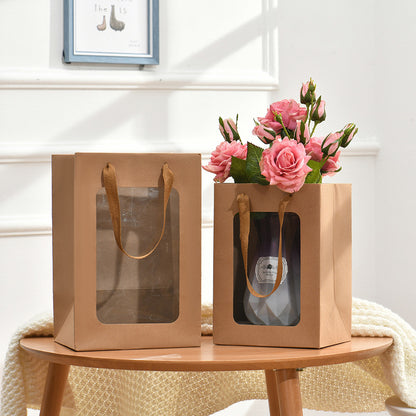 Lot de 10 sachets en papier pour compositions florales en forme de cœur